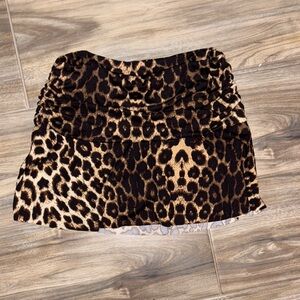 Leopard Print Mini Skirt